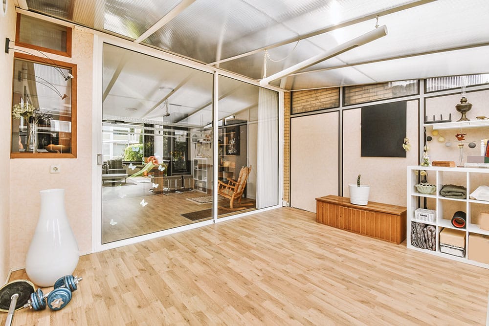 Converted garage into small crafts room