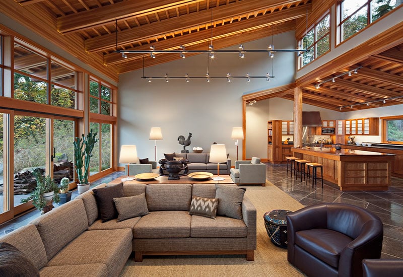 Interior of home with large and open living space